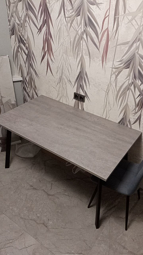 Стол Тринити Лофт 120 32 мм бетон / черный матовый фото покупателя 560