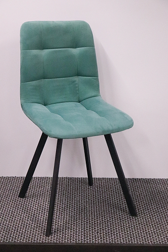 Стул на металлокаркасе Чилли К темно-серый (velutto 32) / черный из шоурума 3