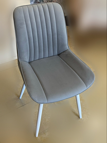 Стул на металлокаркасе Седа 360 К латте (velutto 08) / белый фото покупателя 102