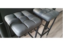 Барный стул Лофт кожзам темно-серый / черный матовый фото покупателя 278