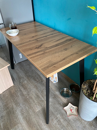 Стол Тринити Лофт 120 32 мм дуб галифакс табако / черный матовый фото покупателя 5