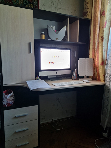 Компьютерный стол КСТ-16 левый дуб сонома / белый фото покупателя 98