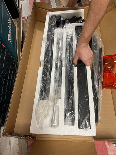 Компьютерный стол Маркос 140х80 голубой / черный фото покупателя 46