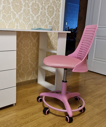 Компьютерное кресло Kiddy/Кидди розовое ткань (сетка) фото покупателя 24