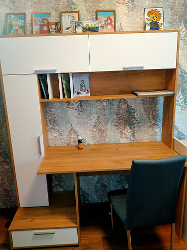 Письменный стол Лайт 03.243 дуб золотой (craft) / белый премиум фото покупателя 37