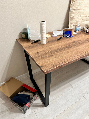 Стол Лота Лофт 140 25 мм черный матовый / бетон фото покупателя 333