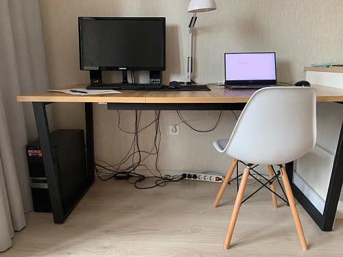 Стол Лота Лофт 140 25 мм черный матовый / бетон фото покупателя 873