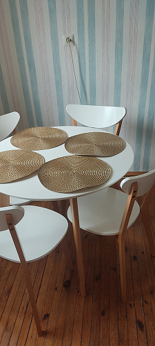 Стол обеденный Вosco/Боско D90 белый / натуральный фото покупателя 3