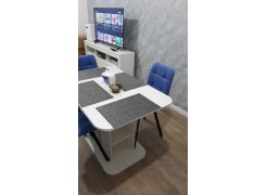 Стул на металлокаркасе Чилли синяя ткань / белый фото покупателя 42