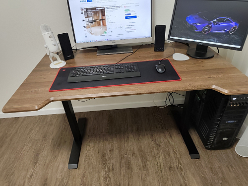 Компьютерный стол Маркос 140х80 голубой / черный фото покупателя 10