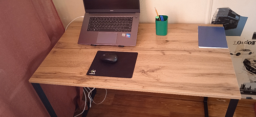 Письменный стол Клер Лофт дуб делано темный / черный матовый фото покупателя 45