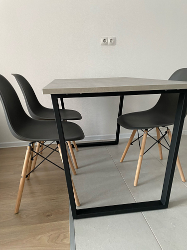 Стол Лота Лофт 120 32 мм бетон / черный матовый фото покупателя 114