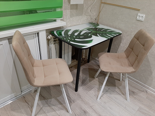 Стул на металлокаркасе Чилли К светло-серый велюр / черный каркас фото покупателя 776