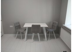 Стул на металлокаркасе Чилли синяя ткань / белый фото покупателя 78