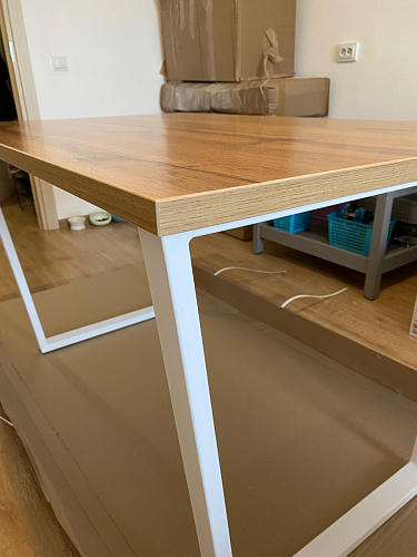 Деревянный стол Лота Лофт 120х75 белый матовый / дуб крафт золотой фото покупателя 510