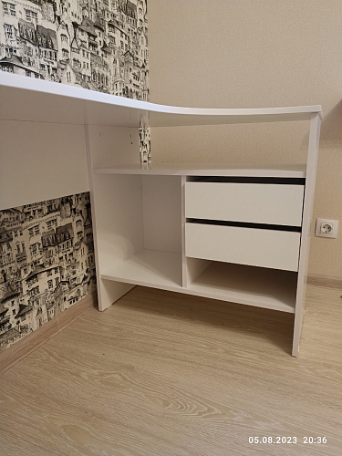 Письменный стол СПм-25 правый белый  - Уцененный экземпляр фото покупателя 23