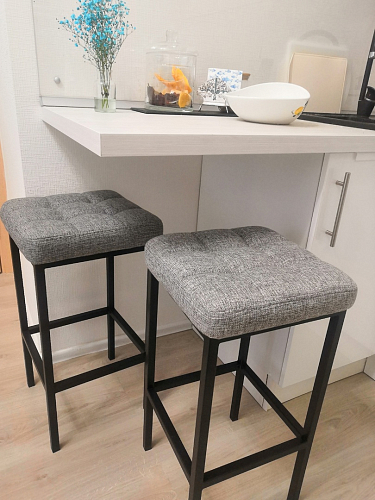 Барный стул Лофт ткань канди крем / черный матовый фото покупателя 104