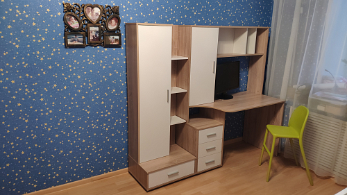 Компьютерный стол КСТ-16 левый дуб сонома / белый фото покупателя 125