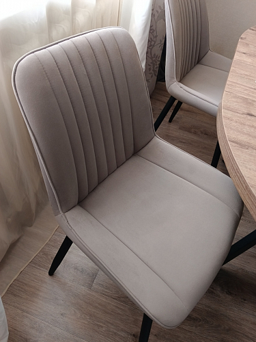 Стул на металлокаркасе Седа 360 К латте (velutto 08) / белый фото покупателя 93