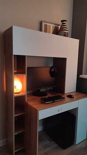 Письменный стол Комфорт 12.71 дуб золотой craft / белая аляска фото покупателя 162