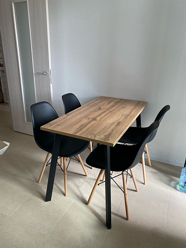 Стол Тринити Лофт 120 32 мм бетон / черный матовый фото покупателя 101