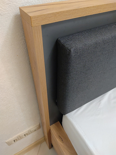 Двуспальная кровать Клауд 160х200 парящая дуб крафт золотой / антрацит фото покупателя 317