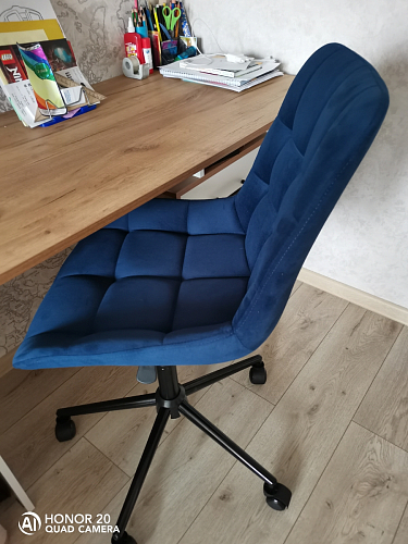 Компьютерное кресло Честер голубой (velutto 47 ) / черный фото покупателя 3