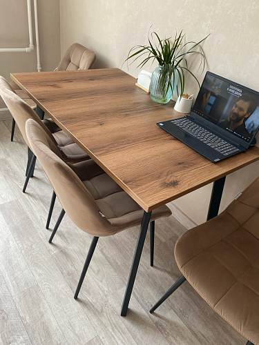 Стол Тринити Лофт 120 32 мм дуб галифакс табако / черный матовый фото покупателя 104