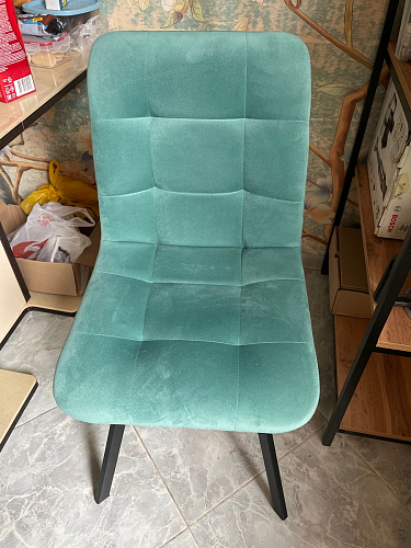 Стул на металлокаркасе Чилли К темно-серый (velutto 32) / черный фото покупателя 587