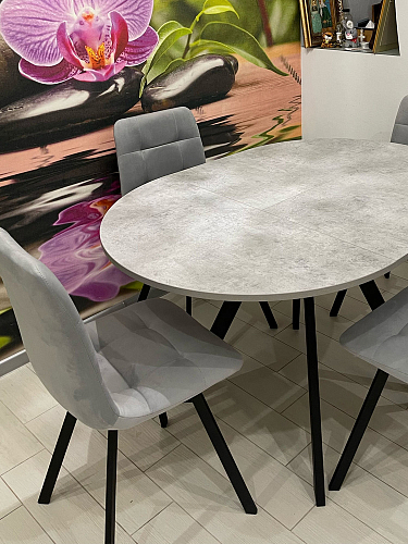 Стул на металлокаркасе Чилли К светло-серый велюр / черный каркас фото покупателя 703