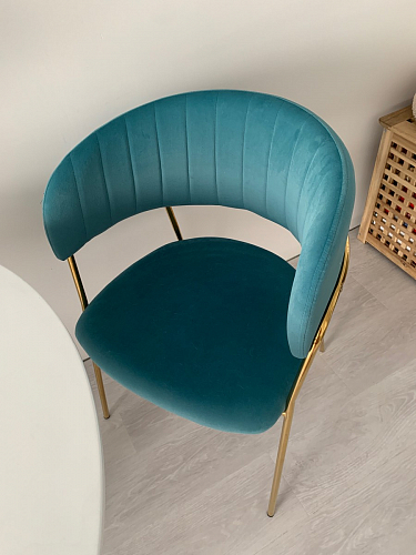 Стул на металлокаркасе Kamelia бежевый / золотой фото покупателя 33