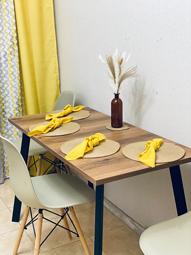 Стол Тринити Лофт 140 25 мм дуб делано темный / белый фото покупателя 59