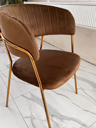 Стул на металлокаркасе Kamelia green / gold фото покупателя 46