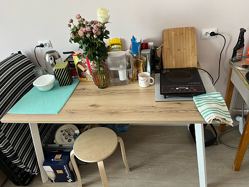 Стол Тринити Лофт 120 32 мм бетон / черный матовый фото покупателя 506