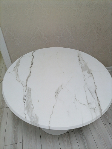 Стол Тулип 80х73 мрамор черный / белый фото покупателя 40