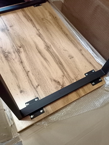 Стол Лота Лофт 140 25 мм черный матовый / дуб вотан фото покупателя 921