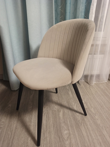 Стул на металлокаркасе Gabi dark beige / black / silver фото покупателя 315