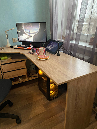 Письменный стол СПм-25 левый белый  - Уцененный экземпляр фото покупателя 62