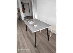 Стол Тринити Лофт 120 32 мм бетон / черный матовый фото покупателя 572