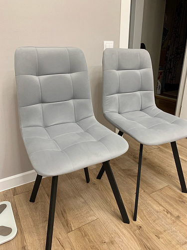 Стул на металлокаркасе Чилли К светло-серый велюр / черный каркас фото покупателя 1127