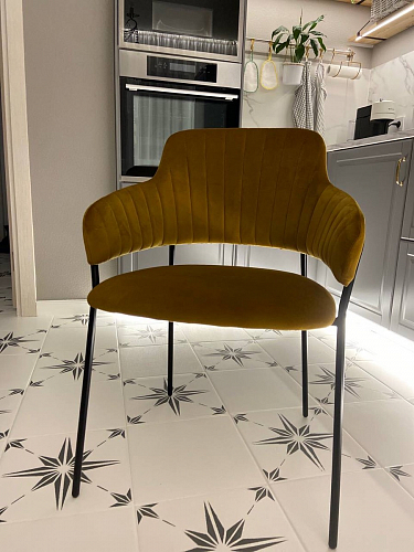 Стул на металлокаркасе Инклес желтый / черный глянец фото покупателя 18