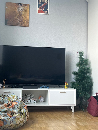 ТВ-тумба Эго Т-3 на ножках бетон светлый / белый глянец фото покупателя 34