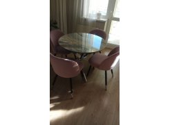 Стул на металлокаркасе Gabi 1 бежевый / черный с серебряными наконечниками фото покупателя 266