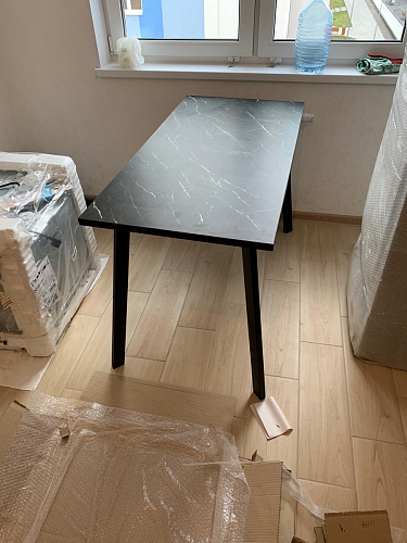 Стол Тринити Лофт 120 32 мм дуб галифакс табако / черный матовый фото покупателя 536