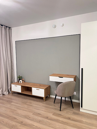 ТВ-тумба Эго Т-3 на ножках бетон светлый / белый глянец фото покупателя 7