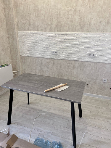 Стол Тринити Лофт 120 32 мм бетон / черный матовый фото покупателя 326