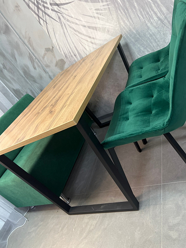 Деревянный стол Лота Лофт 140х80 черный матовый / бетон светлый фото покупателя 836