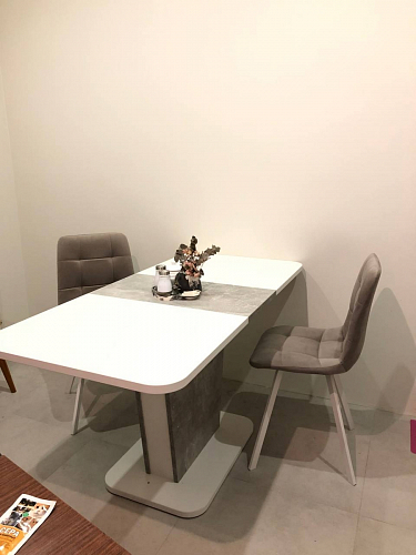 Стул на металлокаркасе Чилли синяя ткань / белый фото покупателя 846