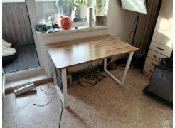 Деревянный стол Лота Лофт 120(160)х75 черный матовый / бетон светлый фото покупателя 49