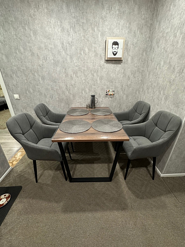 Стол Лота Лофт 140 25 мм черный матовый / бетон фото покупателя 702